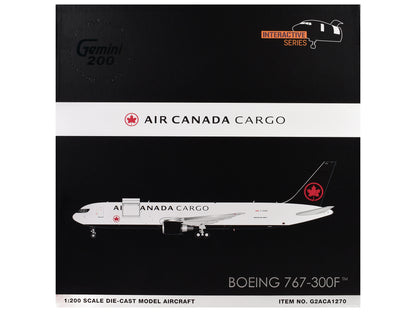 Boeing 767-300F Commercial Aircraft "Air Canada Cargo" (C-GXHM) White with Black Tail "Gemini 200 - Interactive Series" 1/200 Diecast Model Airplane