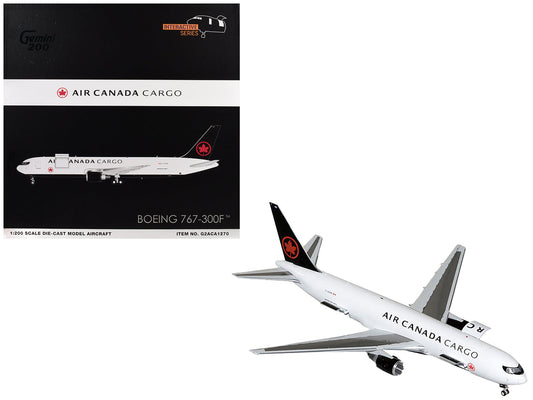 Boeing 767-300F Commercial Aircraft "Air Canada Cargo" (C-GXHM) White with Black Tail "Gemini 200 - Interactive Series" 1/200 Diecast Model Airplane