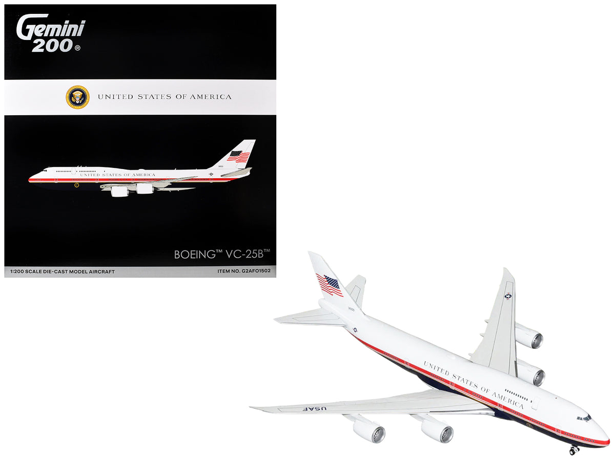 Boeing VC25B Transport Aircraft "Air Force One" (31000) United States Air Force "Gemini 200" Series 1/200 Diecast Model