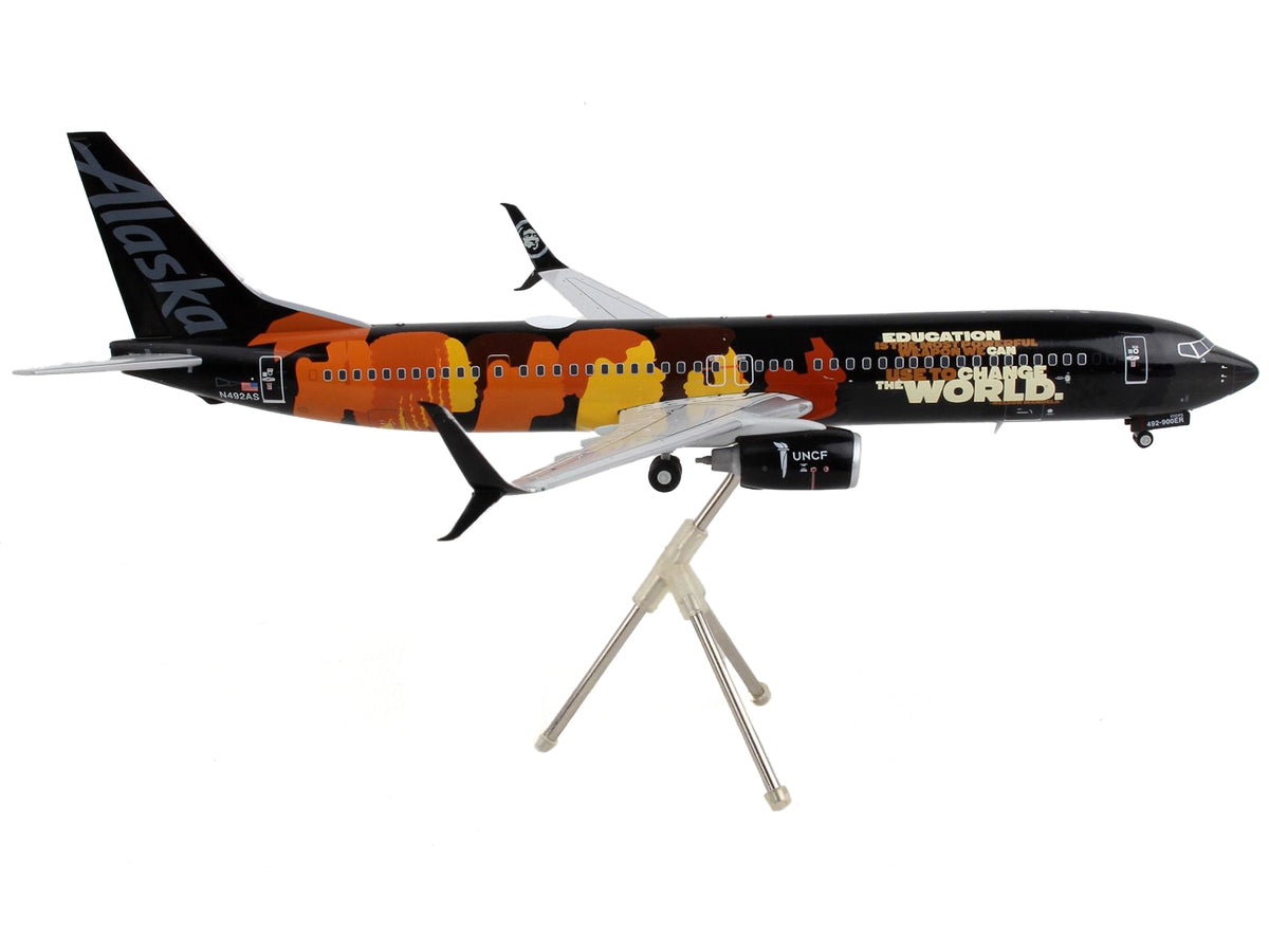 Boeing 737-900ER Commercial Aircraft "Alaska Airlines - Our Commitment" Black with Graphics "Gemini 200" Series 1/200 Diecast Model Airplane