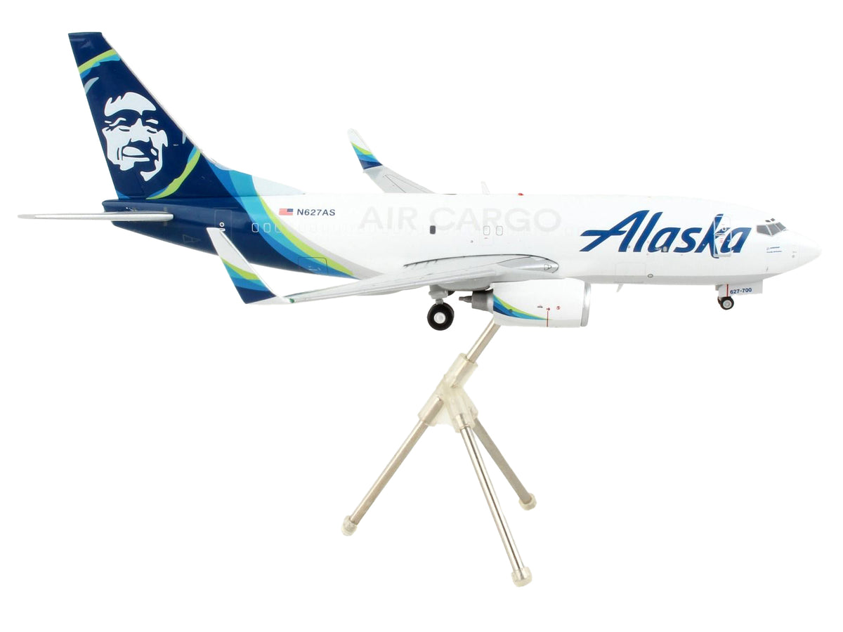 Boeing 737-700BDSF Commercial Aircraft "Alaska Air Cargo" White with Blue Tail "Gemini 200" Series 1/200 Diecast Model Airplane