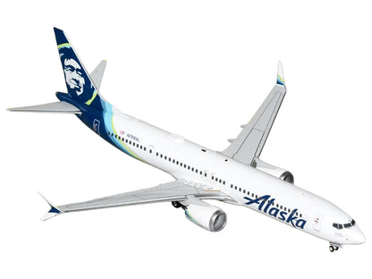 Boeing 737 MAX 9 Commercial Aircraft "Alaska Airlines" (N708AL) White with Blue Tail "Gemini 200" Series 1/200 Diecast Model Airplane