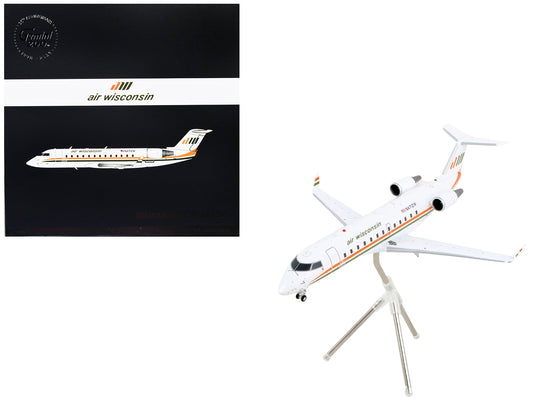 Bombardier CRJ200 Commercial Aircraft "Air Wisconsin" White with Orange and Green Stripes "Gemini 200" Series 1/200 Diecast Model Airplane