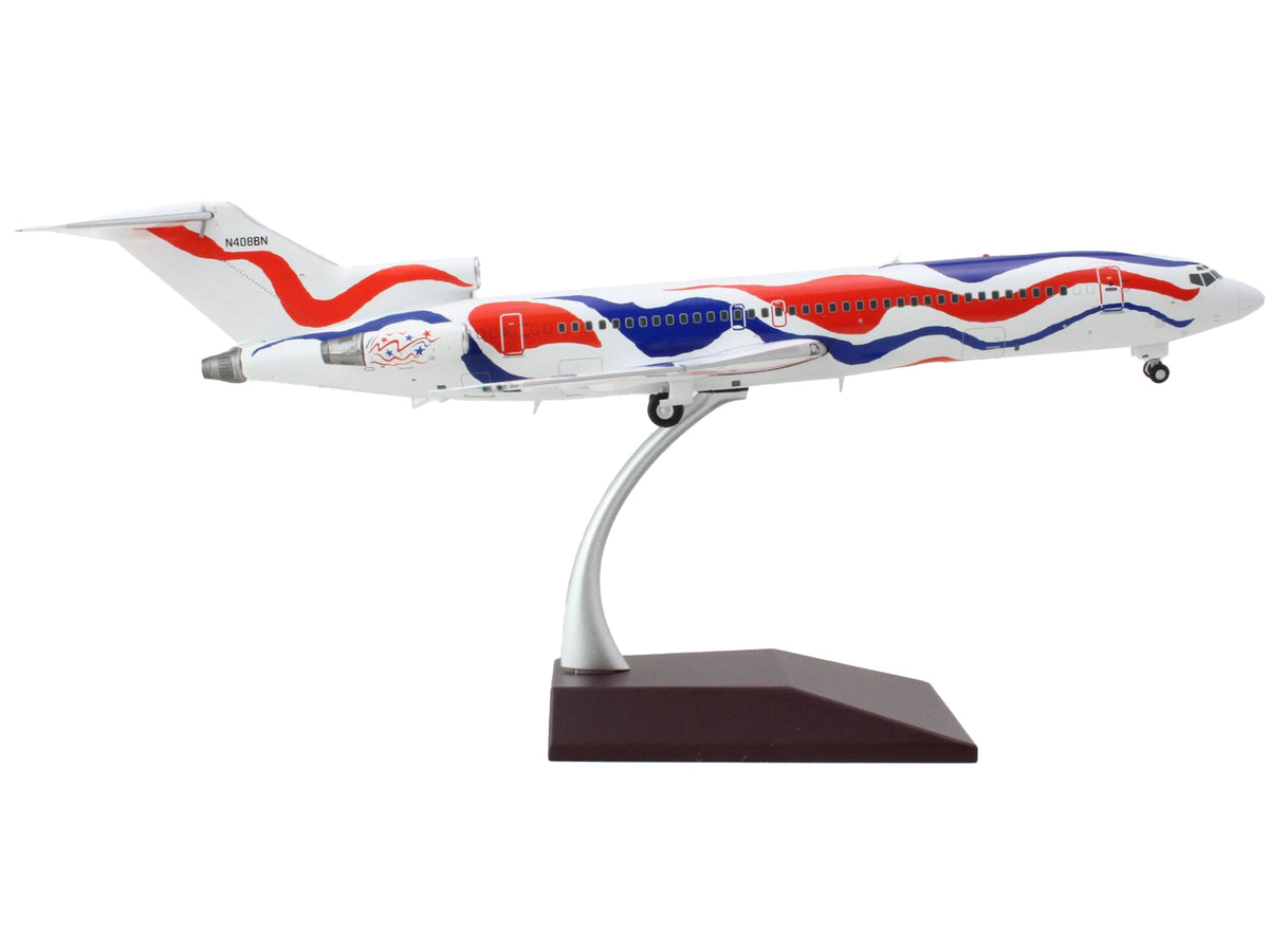 Boeing 727-200 Commercial Aircraft "Braniff International Airways - Calder Bicentennial Livery" White with Red and Blue Stripes "Gemini 200" Series 1/200 Diecast Model Airplane
