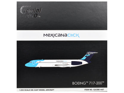 Boeing 717-200 Commercial Aircraft "Mexicana Click" (N907ME) White with Light Blue Nose and Dark Blue Tail "Gemini 200" Series 1/200 Diecast Model Airplane
