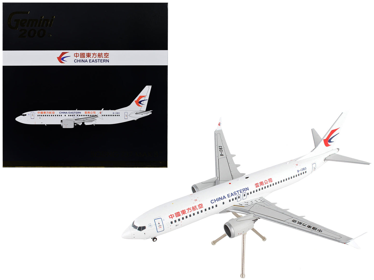 Boeing 737 MAX 8 Commercial Aircraft "China Eastern Airlines" White "Gemini 200" Series 1/200 Diecast Model Airplane