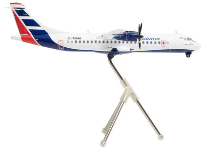 ATR 72-200 Commercial Aircraft "Cubana de Aviacion" (CU-T1548) White with Red and Blue Tail "Gemini 200" Series 1/200 Diecast Model Airplane