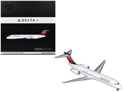Boeing 717-200 Commercial Aircraft "Delta Air Lines" (N947AT) White with Blue and Red Tail "Gemini 200" Series 1/200 Diecast Model