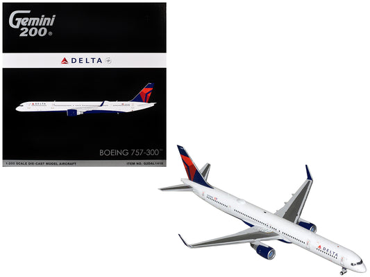 Boeing 757-300 Commercial Aircraft "Delta Air Lines" (N595NW) White with Blue and Red Tail "Gemini 200" Series 1/200 Diecast Model