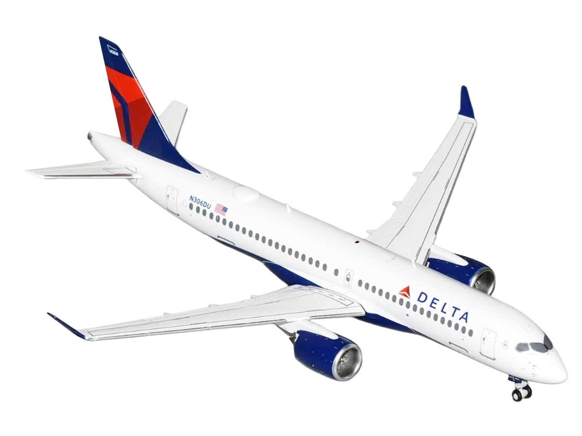Airbus A220-300 Commercial Aircraft "Delta Air Lines" (N306DU) White with Red and Blue Tail "Gemini 200" Series 1/200 Diecast Model Airplane