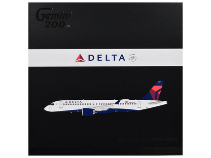 Airbus A220-300 Commercial Aircraft "Delta Air Lines" (N306DU) White with Red and Blue Tail "Gemini 200" Series 1/200 Diecast Model Airplane