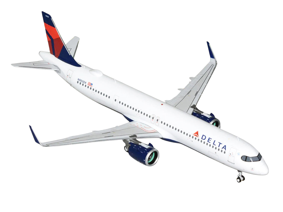 Airbus A321neo Commercial Aircraft "Delta Air Lines" (N502DX) White with Blue and Red Tail "Gemini 200" 1/200 Diecast Model Airplane