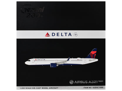 Airbus A321neo Commercial Aircraft "Delta Air Lines" (N502DX) White with Blue and Red Tail "Gemini 200" 1/200 Diecast Model Airplane