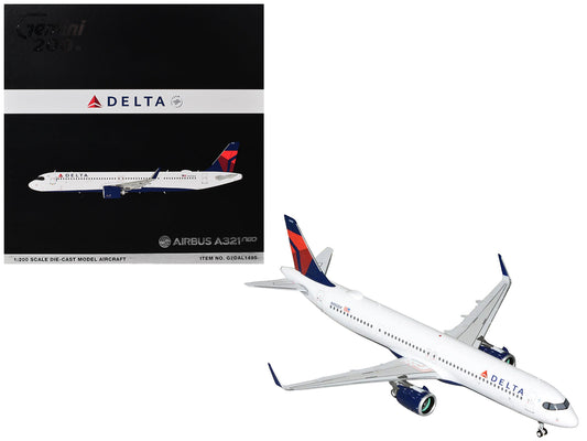 Airbus A321neo Commercial Aircraft "Delta Air Lines" (N502DX) White with Blue and Red Tail "Gemini 200" 1/200 Diecast Model Airplane
