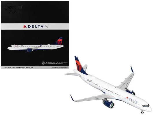 Airbus A321neo Commercial Aircraft "Delta Air Lines" (N502DX) White with Blue and Red Tail "Gemini 200" 1/200 Diecast Model Airplane