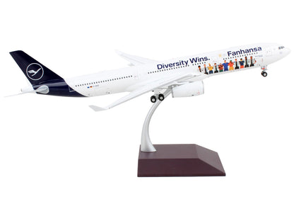 Airbus A330-300 Commercial Aircraft "Lufthansa - Diversity Wins" White with Blue Tail "Gemini 200" Series 1/200 Diecast Model Airplane