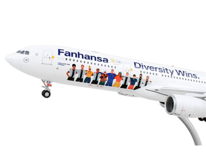 Airbus A330-300 Commercial Aircraft "Lufthansa - Diversity Wins" White with Blue Tail "Gemini 200" Series 1/200 Diecast Model Airplane