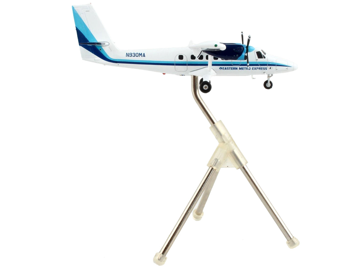 De Havilland DHC-6-200 Commercial Aircraft "Eastern Air Lines - Metro Express" White with Blue Stripes "Gemini 200" Series 1/200 Diecast Model Airplane