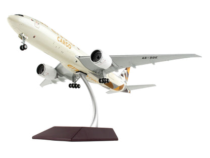 Boeing 777F Commercial Aircraft "Etihad Airways Cargo" Beige with Tail Graphics "Gemini 200 - Interactive" Series 1/200 Diecast Model Airplane