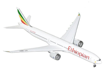Boeing 777-9 Commercial Aircraft "Ethiopian Airlines" (ET-BBX) White with Tail Stripes "Gemini 200" Series 1/200 Diecast Model Airplane