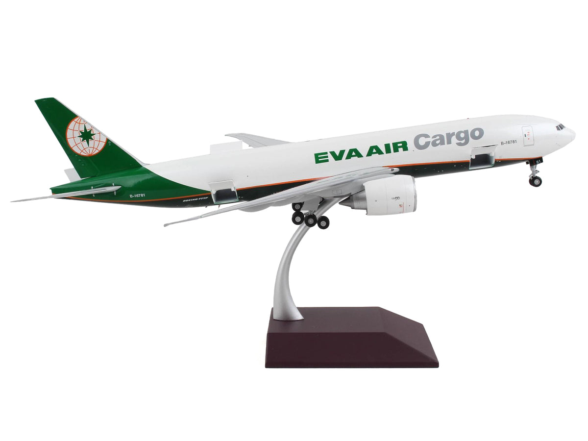 Boeing 777F Commercial Aircraft "Eva Air Cargo" White with Green Tail "Gemini 200 - Interactive" Series 1/200 Diecast Model Airplane