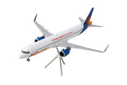 Airbus A321neo Commercial Aircraft "Jet2Holidays" (G-SUNB) White with Tail Graphics "Gemini 200" Series 1/200 Diecast Model Airplane