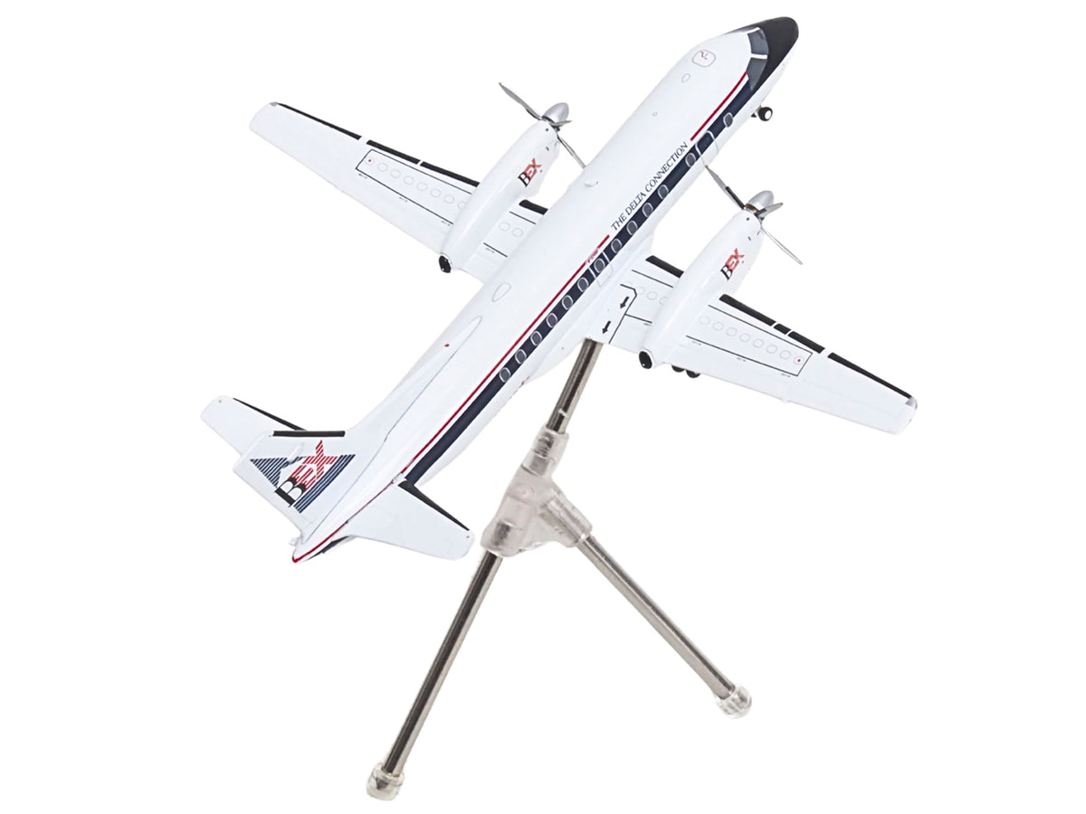 Saab 340A Commercial Aircraft "Delta Connection - Business Express Airlines" (N749BA) White with Dark Blue and Red Stripes "Gemini 200" Series 1/200 Diecast Model