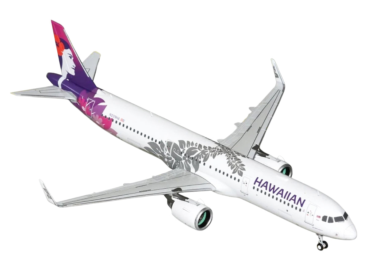 Airbus A321neo Commercial Aircraft "Hawaiian Airlines" (N209HA) White with Purple Tail and Graphics "Gemini 200" Series 1/200 Diecast Model Airplane