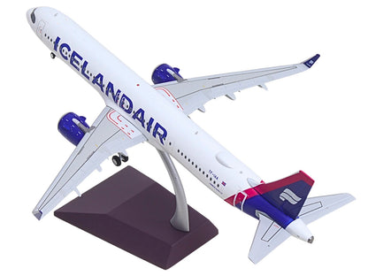 Airbus A321neo Commercial Aircraft "Icelandair" (TF-IAA) White with Blue and Pink Tail "Gemini 200" Series 1/200 Diecast Model