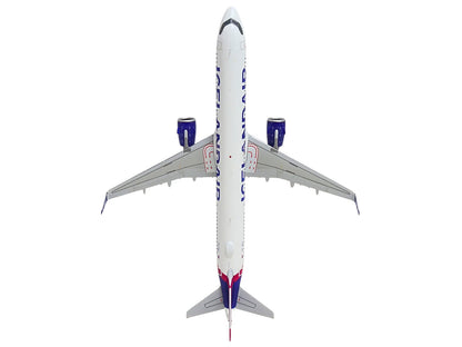Airbus A321neo Commercial Aircraft "Icelandair" (TF-IAA) White with Blue and Pink Tail "Gemini 200" Series 1/200 Diecast Model