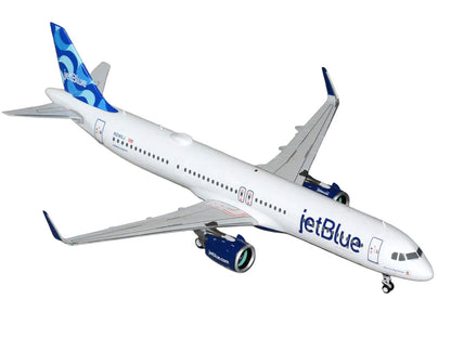Airbus A321neo Commercial Aircraft "JetBlue Airways" (N2180J) White with Blue Tail "Gemini 200" Series 1/200 Diecast Model