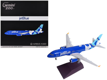 Airbus A320 Commercial Aircraft "JetBlue Airways - Forever Blue" (N547JB) Blue with Graphics "Gemini 200" Series 1/200 Diecast Model Airplane