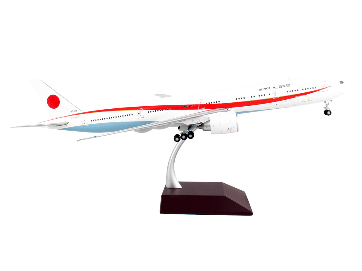 Boeing 777-300ER Commercial Aircraft "Japan Air Self-Defense Force (JASDF)" White with Red Stripes "Gemini 200" Series 1/200 Diecast Model Airplane