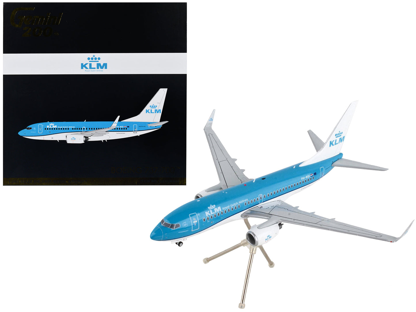 Boeing 737-700 Commercial Aircraft "KLM Royal Dutch Airlines" Blue with White Tail "Gemini 200" Series 1/200 Diecast Model Airplane