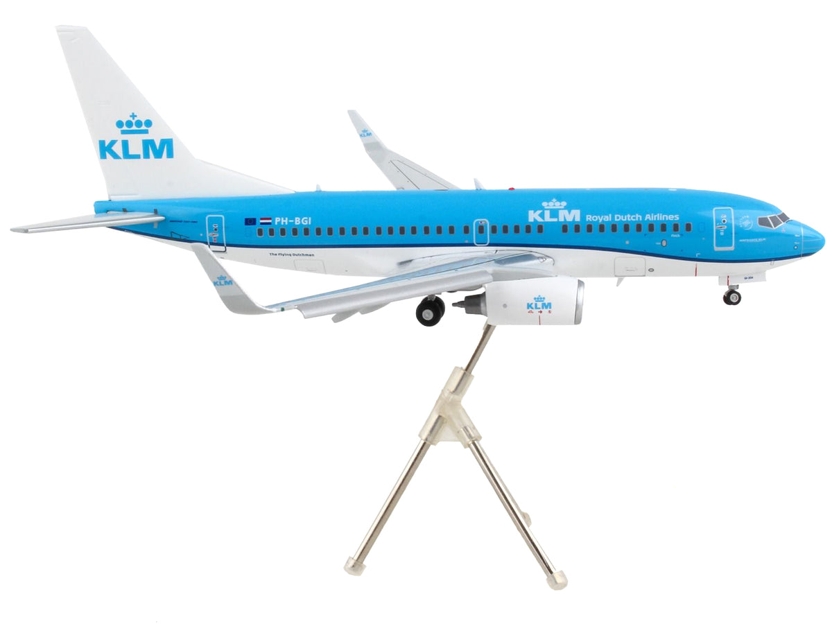 Boeing 737-700 Commercial Aircraft with Flaps Down "KLM Royal Dutch Airlines" Blue with White Tail "Gemini 200" Series 1/200 Diecast Model Airplane