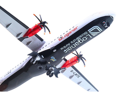 ATR 72-600 Commercial Aircraft "Loganair - Scotland's Airline" (G-LMTE) White with Red Plaid Tail "Gemini 200" Series 1/200 Diecast Model Airplane