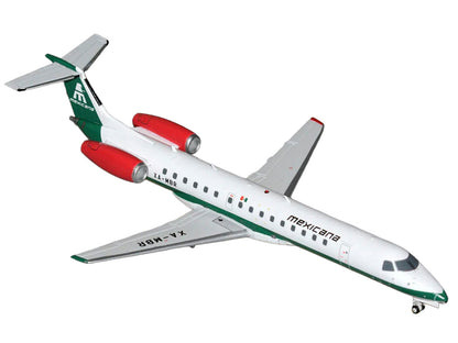 Embraer ERJ-145 Commercial Aircraft "Mexicana de Aviacion" (XA-MBR) White with Green Stripes and Tail "Gemini 200" Series 1/200 Diecast Model