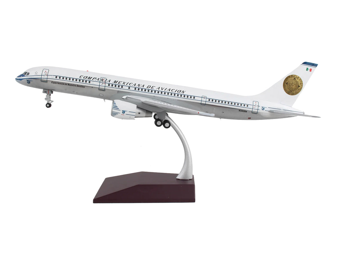 Boeing 757-200 Commercial Aircraft "Mexicana Retro Livery" (N380RM) White with Tail Graphics "Gemini 200" Series 1/200 Diecast Model Airplane