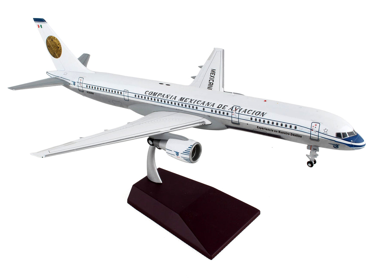 Boeing 757-200 Commercial Aircraft "Mexicana Retro Livery" (N380RM) White with Tail Graphics "Gemini 200" Series 1/200 Diecast Model Airplane