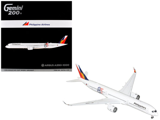 Airbus A350-1000 Commercial Aircraft "Philippine Airlines" (RP-C3510) White with Tail Graphics "Gemini 200" 1/200 Diecast Model Airplane