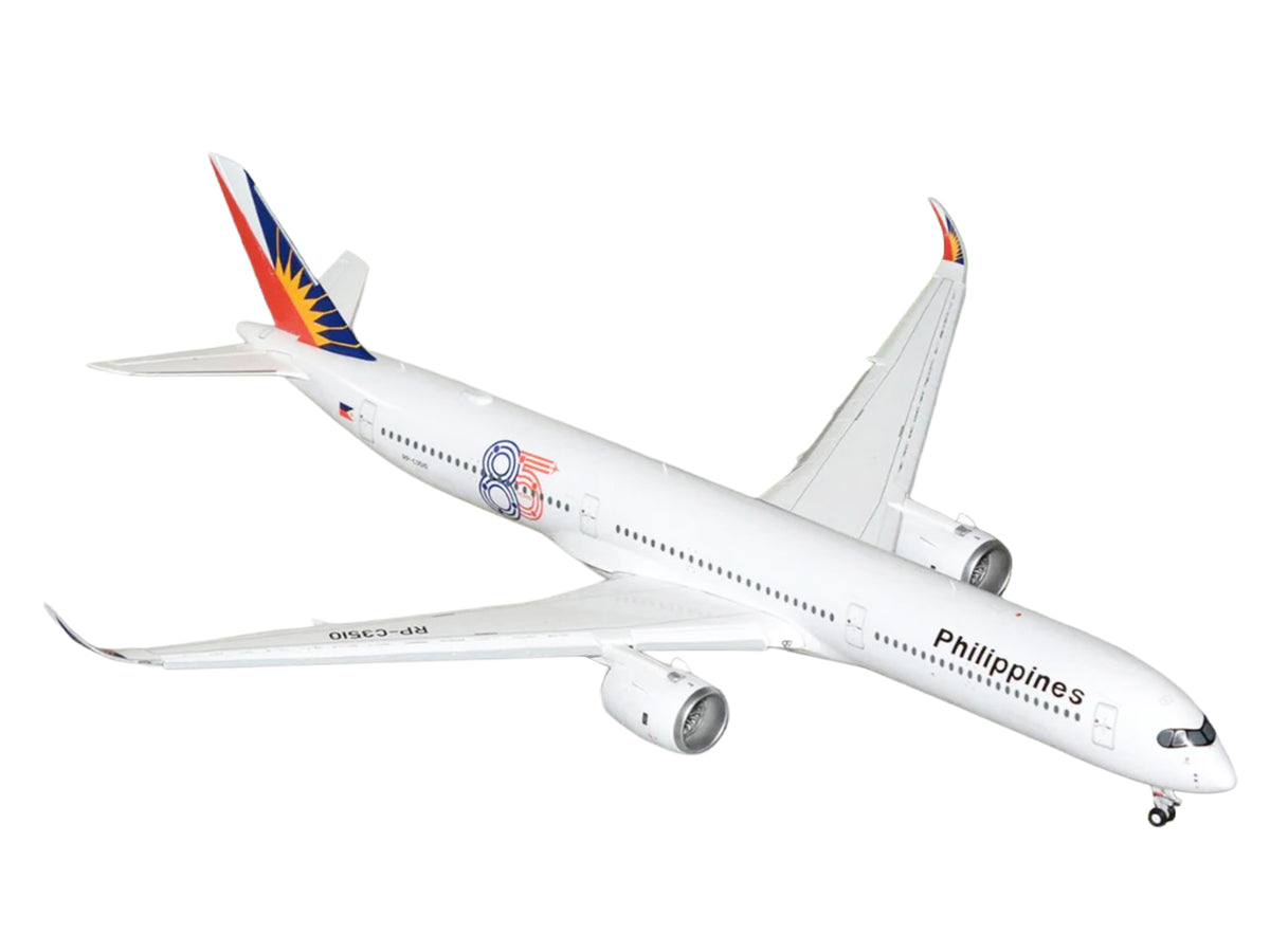 Airbus A350-1000 Commercial Aircraft with Flaps Down "Philippine Airlines" (RP-C3510) White with Tail Graphics "Gemini 200" 1/200 Diecast Model Airplane