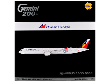 Airbus A350-1000 Commercial Aircraft with Flaps Down "Philippine Airlines" (RP-C3510) White with Tail Graphics "Gemini 200" 1/200 Diecast Model Airplane