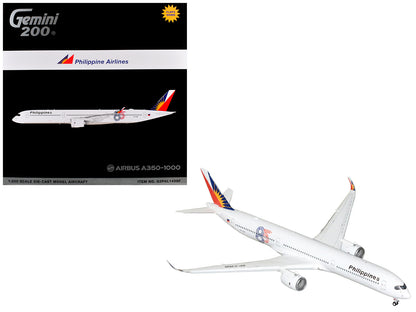 Airbus A350-1000 Commercial Aircraft with Flaps Down "Philippine Airlines" (RP-C3510) White with Tail Graphics "Gemini 200" 1/200 Diecast Model Airplane