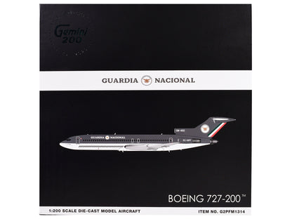 Boeing 727-200 Commercial Aircraft "Guardia Nacional (Mexican National Guard)" (XC-NPF) Gray and White "Gemini 200" Series 1/200 Diecast Model Airplane