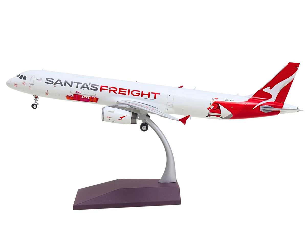 Airbus A321P2F Commercial Aircraft "Qantas Freight - Santa’s Freight" (VH-XF4) White with Graphics and Red Tail "Gemini 200" Series 1/200 Diecast Model