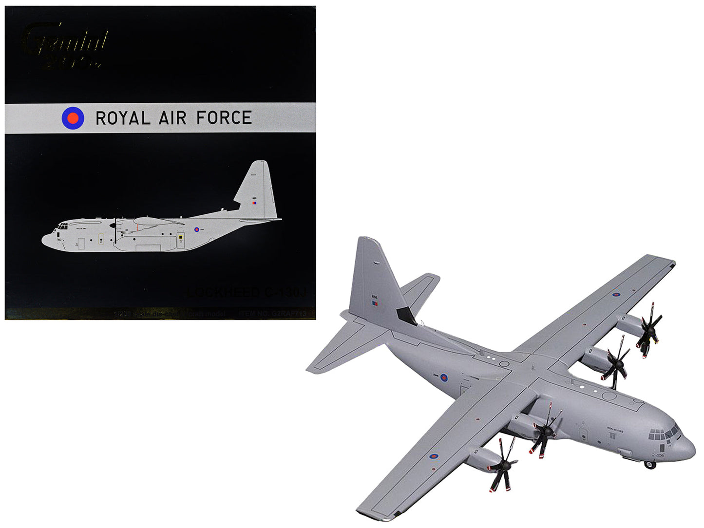 Lockheed C-130J Super Hercules Transport Aircraft "British Royal Air Force" Gray "Gemini 200" Series 1/200 Diecast Model Airplane
