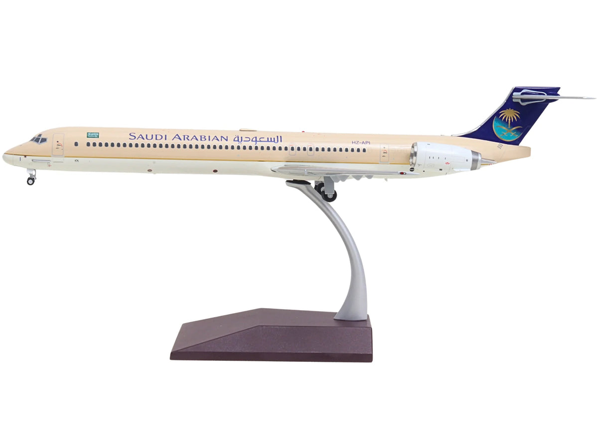 McDonnell Douglas MD-90 Commercial Aircraft "Saudia Airlines" (HZ-API) Beige with Blue Tail "Gemini 200" Series 1/200 Diecast Model