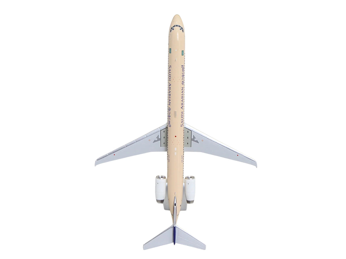McDonnell Douglas MD-90 Commercial Aircraft "Saudia Airlines" (HZ-API) Beige with Blue Tail "Gemini 200" Series 1/200 Diecast Model