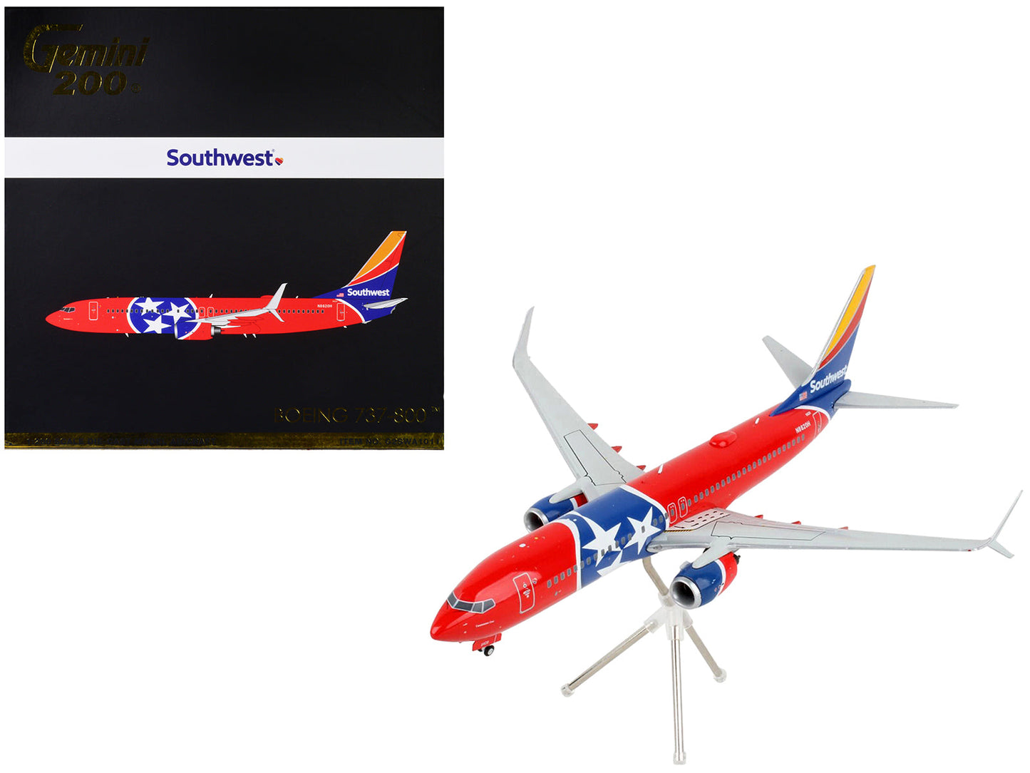 Boeing 737-800 Commercial Aircraft "Southwest Airlines - Tennessee One" Tennessee Flag Livery "Gemini 200" Series 1/200 Diecast Model Airplane