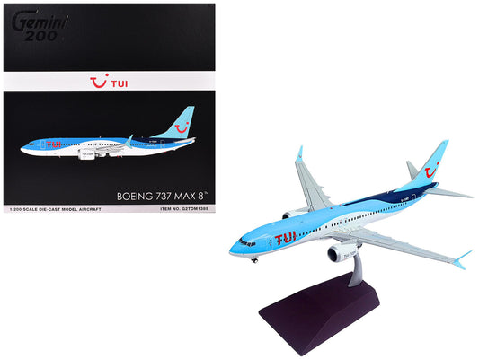 Boeing 737 MAX 8 Commercial Aircraft "TUI Airways" (G-TUMY) Blue and White "Gemini 200" Series 1/200 Diecast Model Airplane